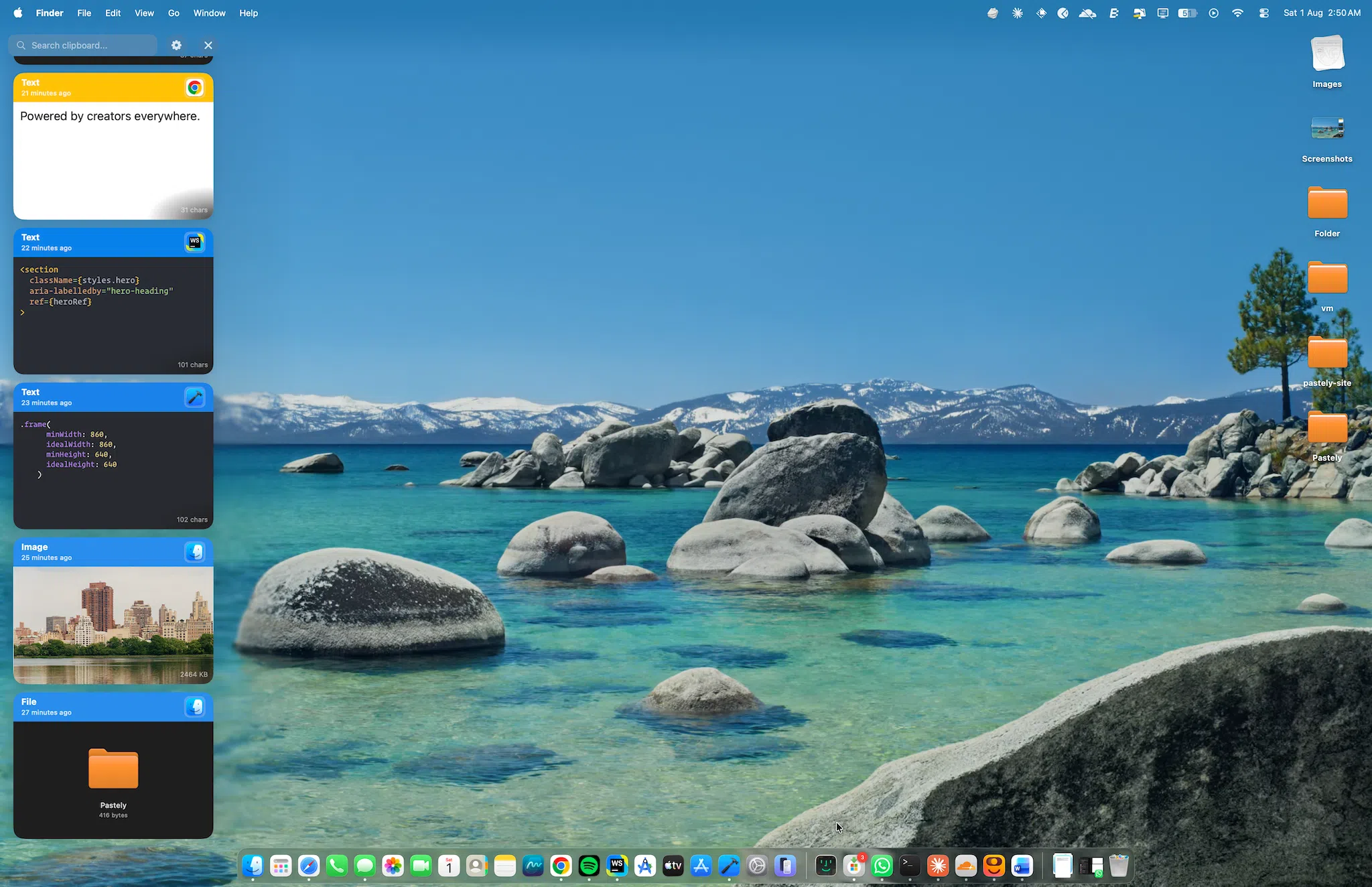 Pastely in the Ambient style along the left edge of a Mac display, blending into the desktop behind it.