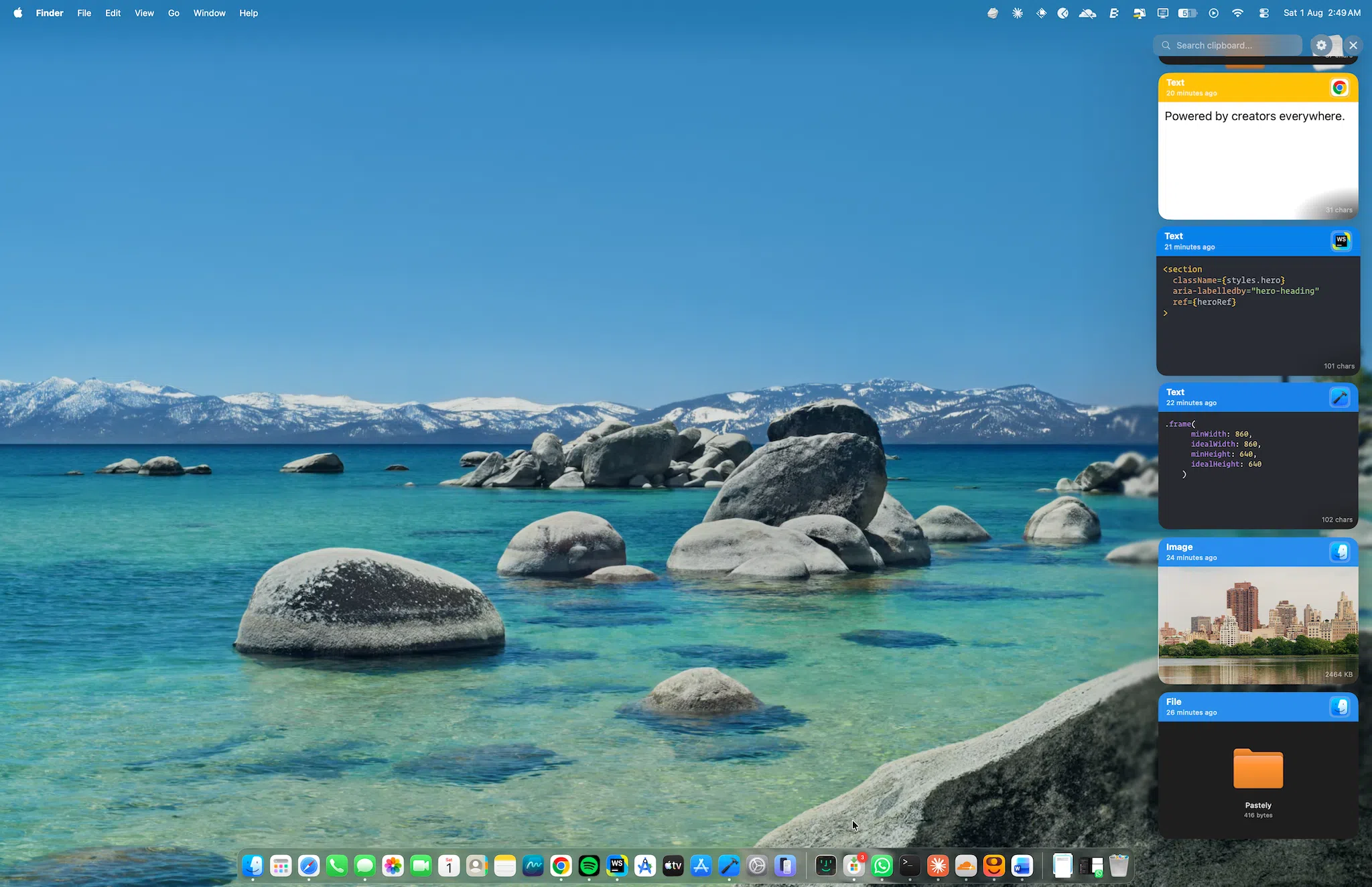 Pastely in the Ambient style along the right edge of a Mac display, blending into the desktop behind it.