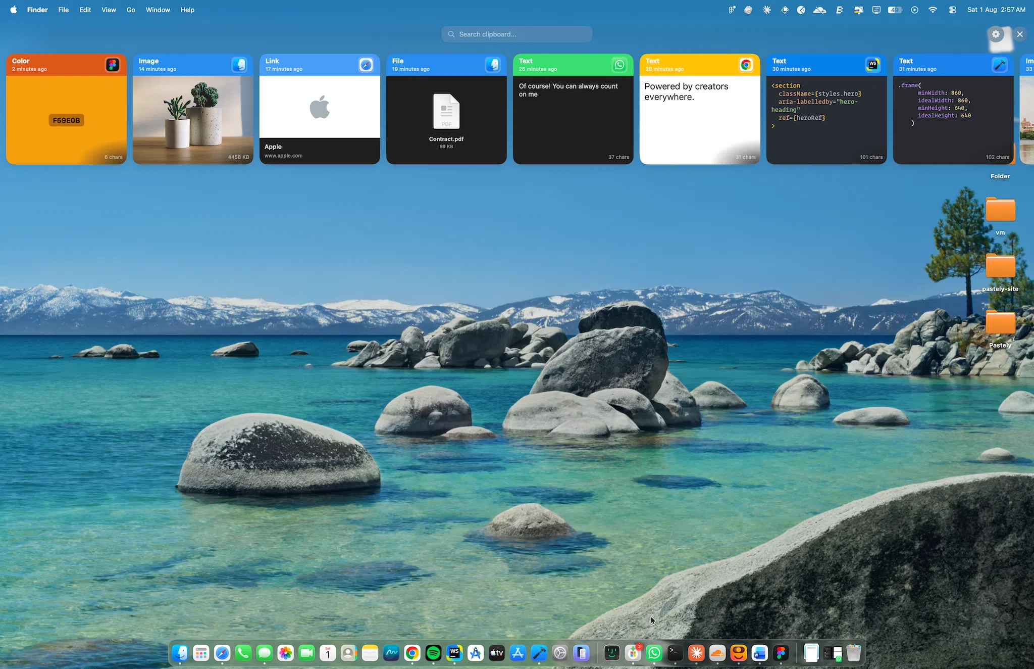 Pastely in the Ambient style along the top edge of a Mac display, just below the menu bar.