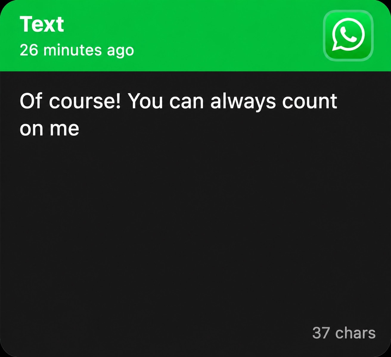A copied block of plain text in Pastely, showing its opening lines, how long ago it was copied, and the app it came from.